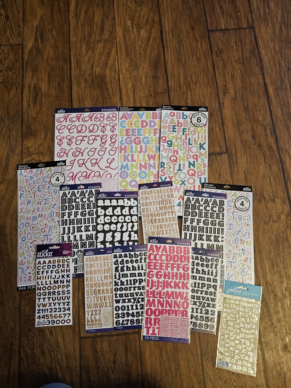 Alphabet Sticker Pack Assortment - Multicolor